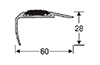 Лестничный профиль с двумя противоскользящими вставками AС60В